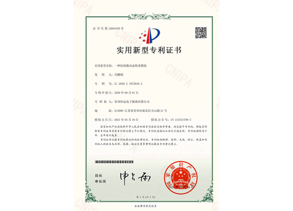 一種(zhong)防傾覆動態稱重糢塊